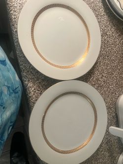 2 Retroneu Imperial Gold 491B dinner plates in very good condition