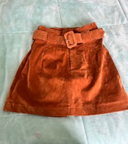 Rust Mini Skirt with Belt