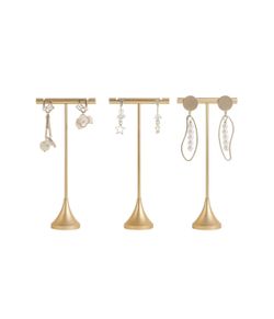 Gold Metal Earrings T Bar Stand 