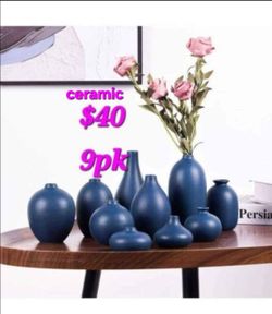 Blue Ceramic Bud Vases 9pk
