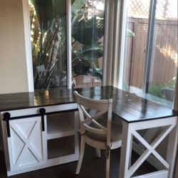 Custom farmhouse Office Desk Study Filling Cabinet Solid Wood Modern Rustic Office File Writing Restoration Hardware Insp Carpenter Bookcase