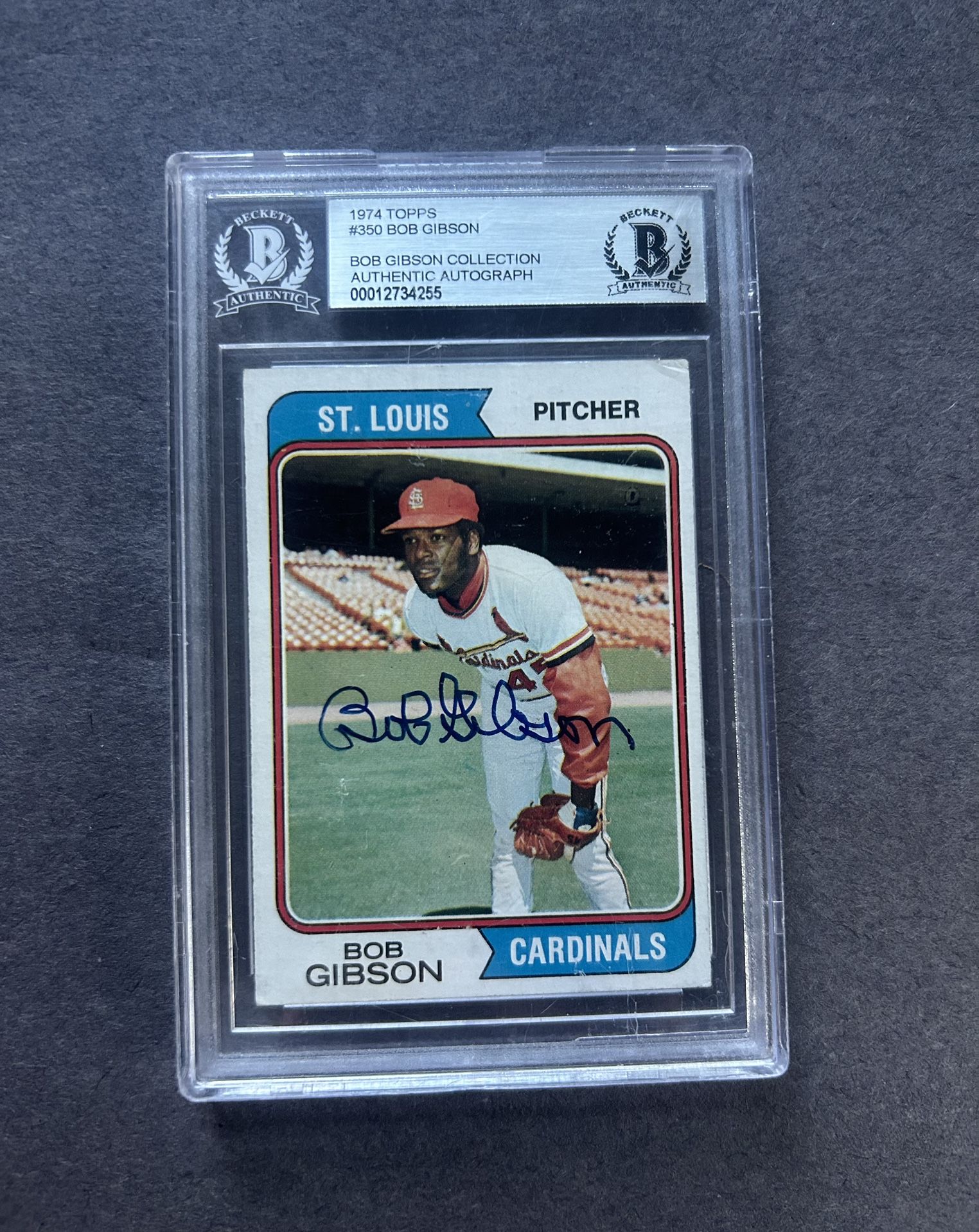 Vintage 1974 Topps #350 Bob Gibson signed.Beckett Authenticated Autograph. Negotiable 