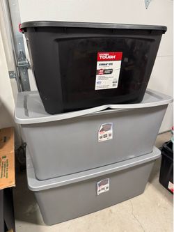 3 Large Storage Totes with Lids