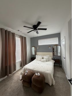 Queen size bed frame & foam mattress for sale