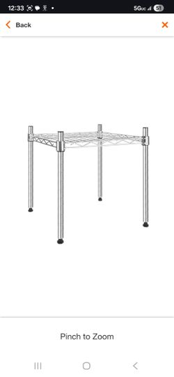 5 pack 1-Tier Chrome Heavy Duty Metal Shelving Unit, Stackable Wire Storage Rack