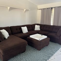 Brown Sectional Sofa Sala Ottoman 