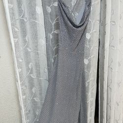 Grey Sparkly Prom Dress