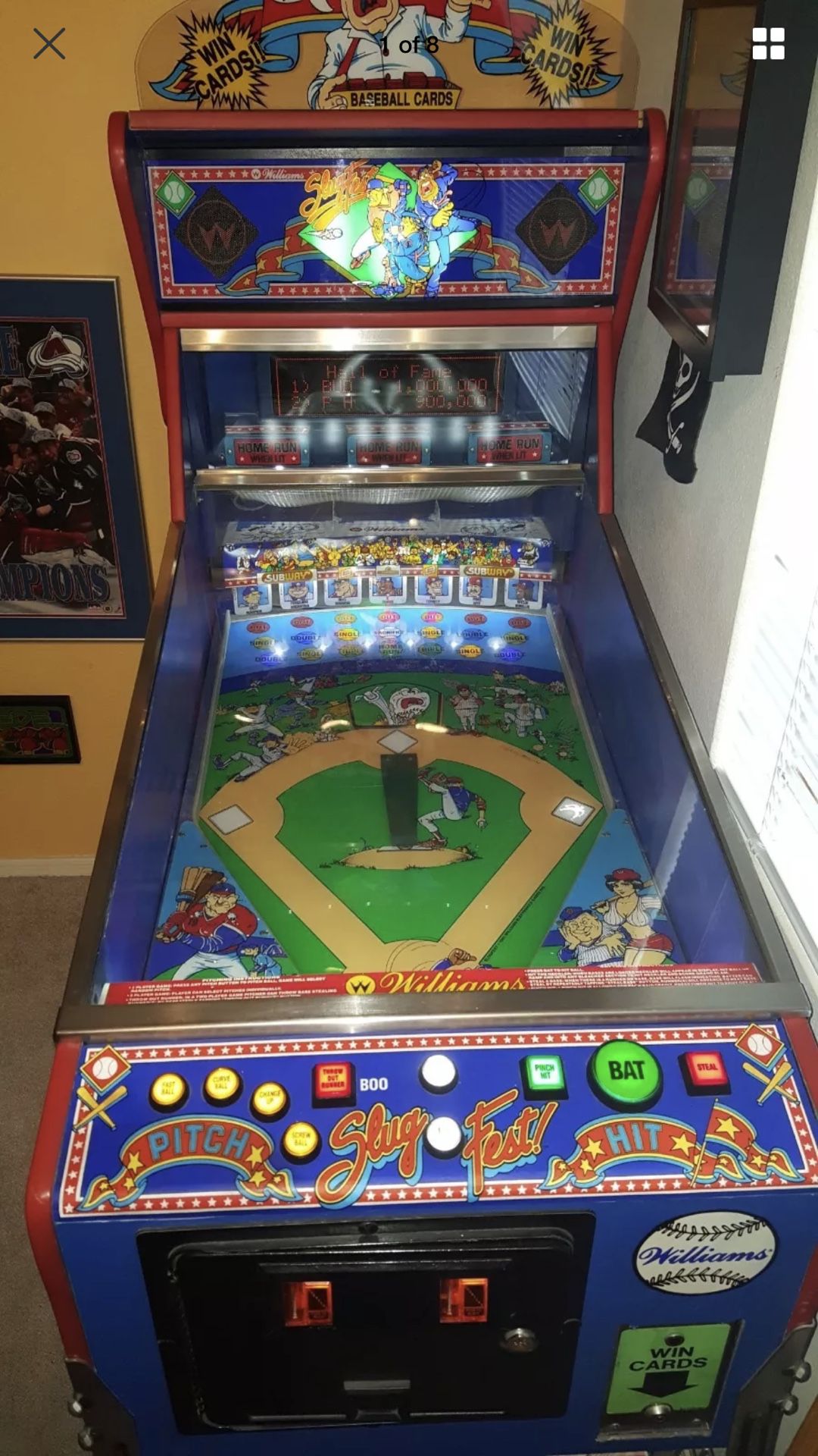 Williams Slugfest Baseball Pinball Machine