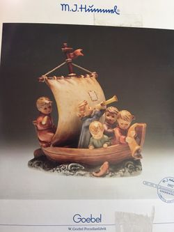 1992 MJ HUMMEL Goebel Land In Sight LIMITED  #05791 of 30,000 COA & Medallion.