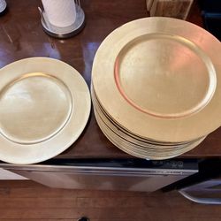34 Gold Charger Plates (13” Inch Round)