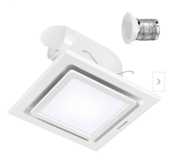 165CFM Ceiling Bathroom Exhaust Fan with LED Light, 3-Color Light