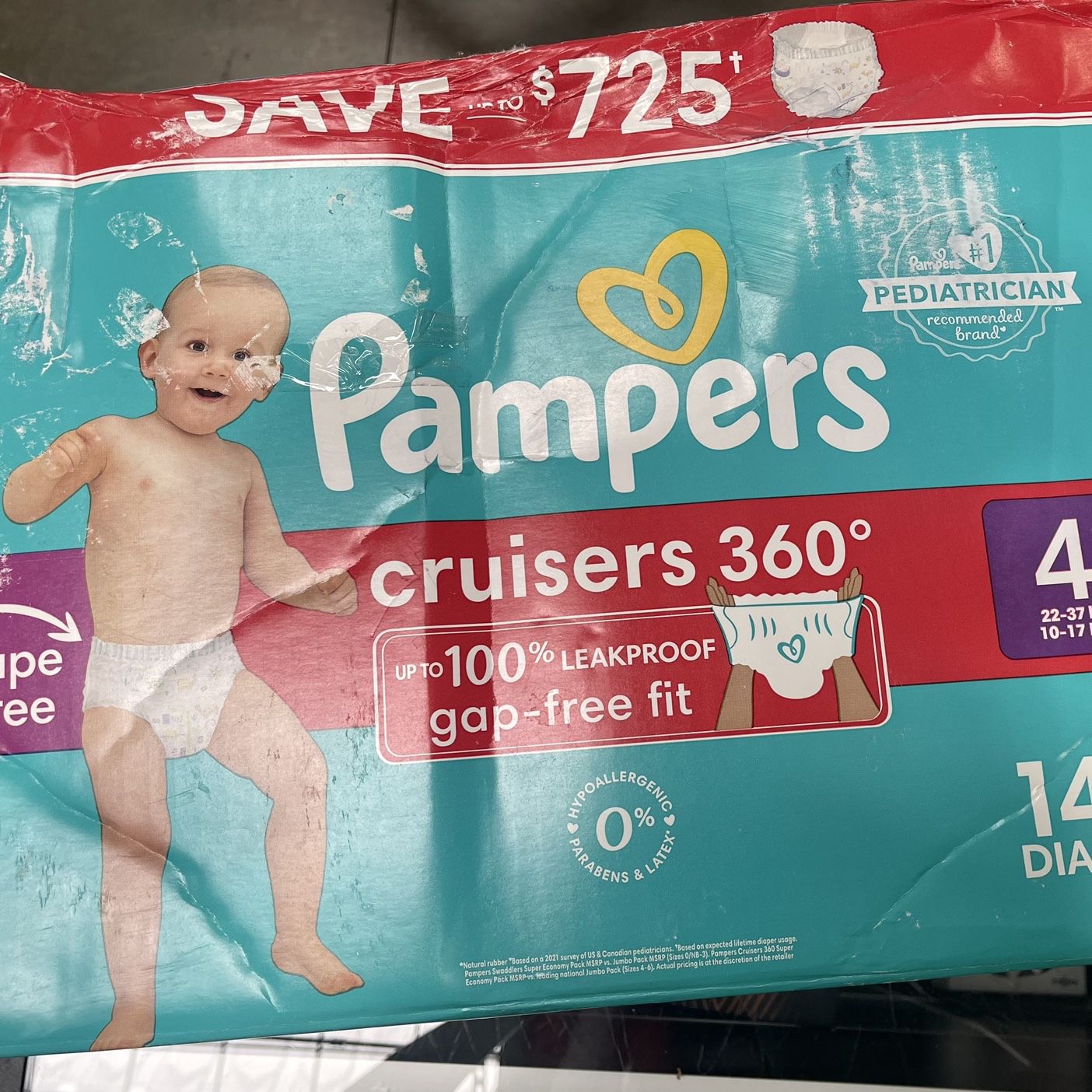 Pampers Cruisers 360 Diapers Gap-Free Fit Size 4(22 - 37 Pounds) 148 Count