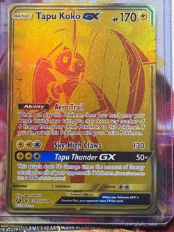 Tapu Koko GX SV93/SV94 Gold Secret Rare Pokémon Card