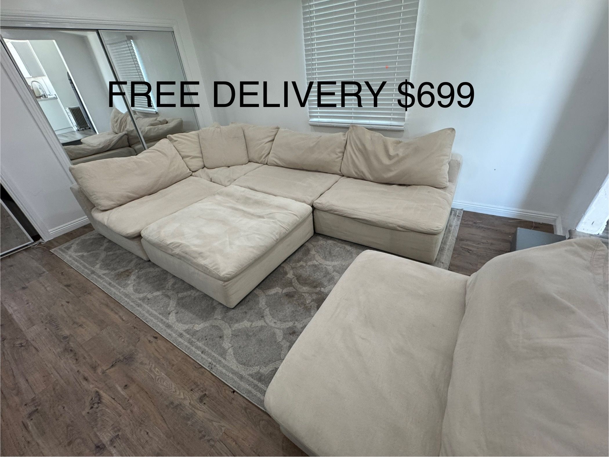 FREE DELIVERY - 6pc Peyton Cloud Couch Sectional Sofa