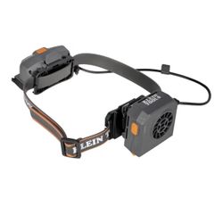 Klein Tools 60821 Rechargeable Portable Cooling Turbo Fan for Hard Hats and Safety Helmets, Quiet 3-Speed Fan with Dual-Mount Strap and Bracket