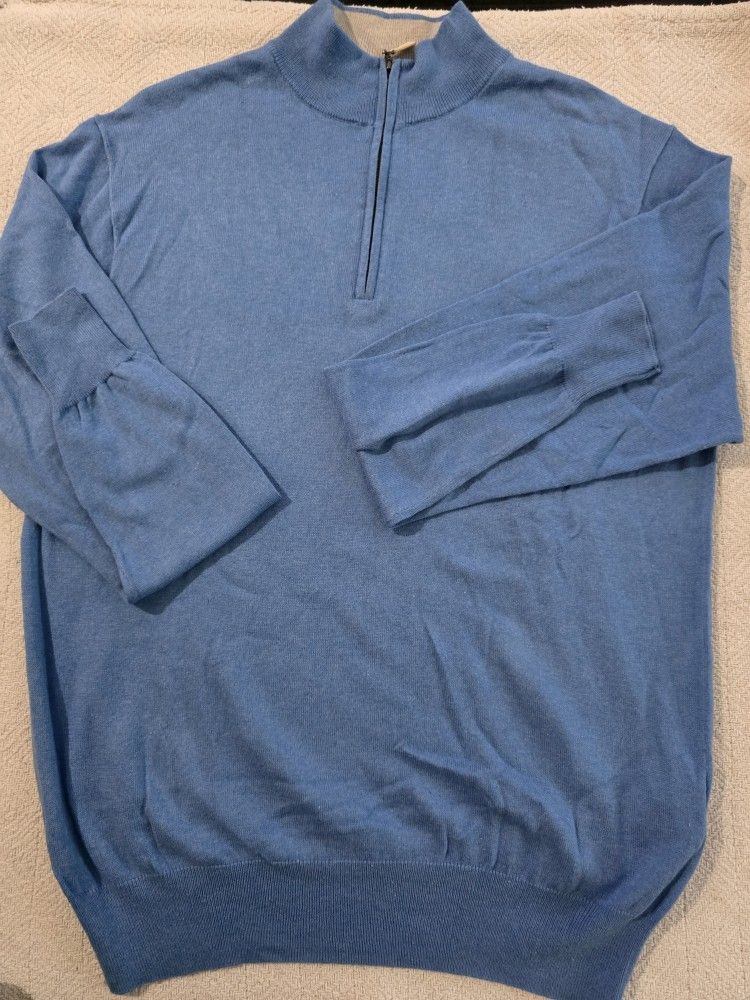Peter Millar Sweater 1/4 Zip Blue Men's Medium