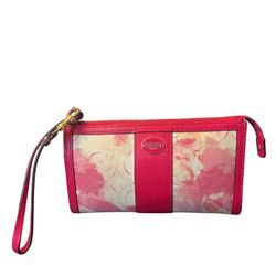 Coach Pink & Cream Floral Wristlet 