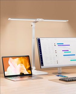 Led Desk Lamp for office Home Height Adjustable architect desk light with USB adapter stepless dimming 50 lighting modes eye caring double head comput