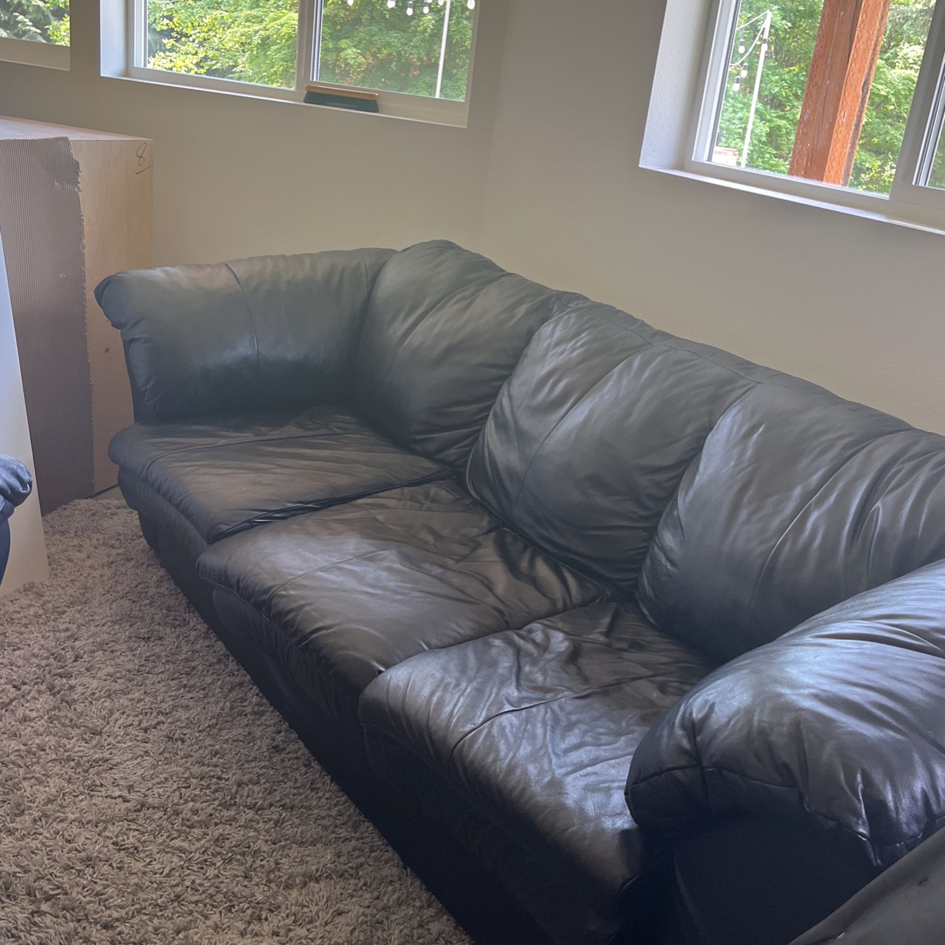Black Leather Couch And Loveseat