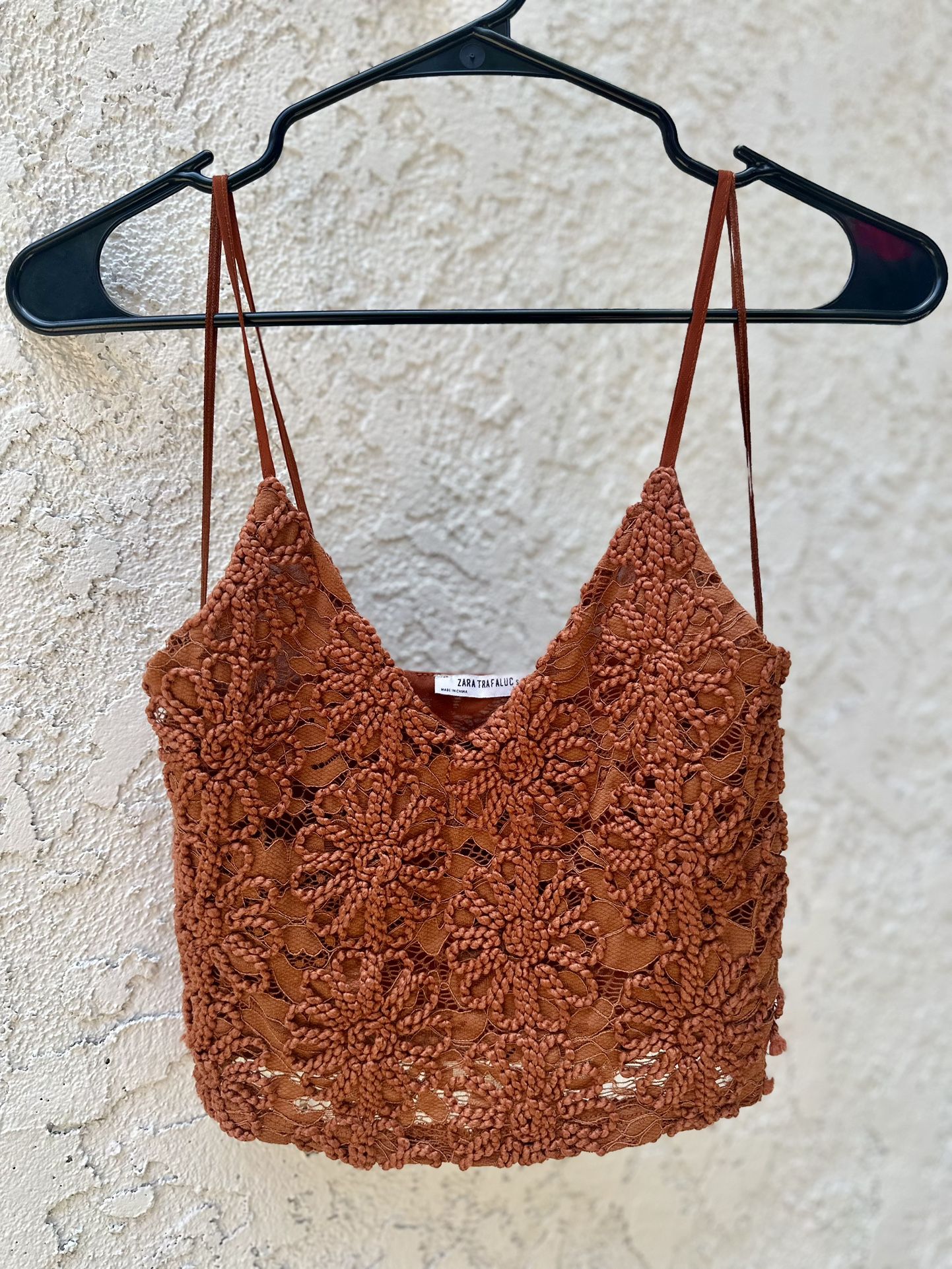 Orange Embroidered Cami Top