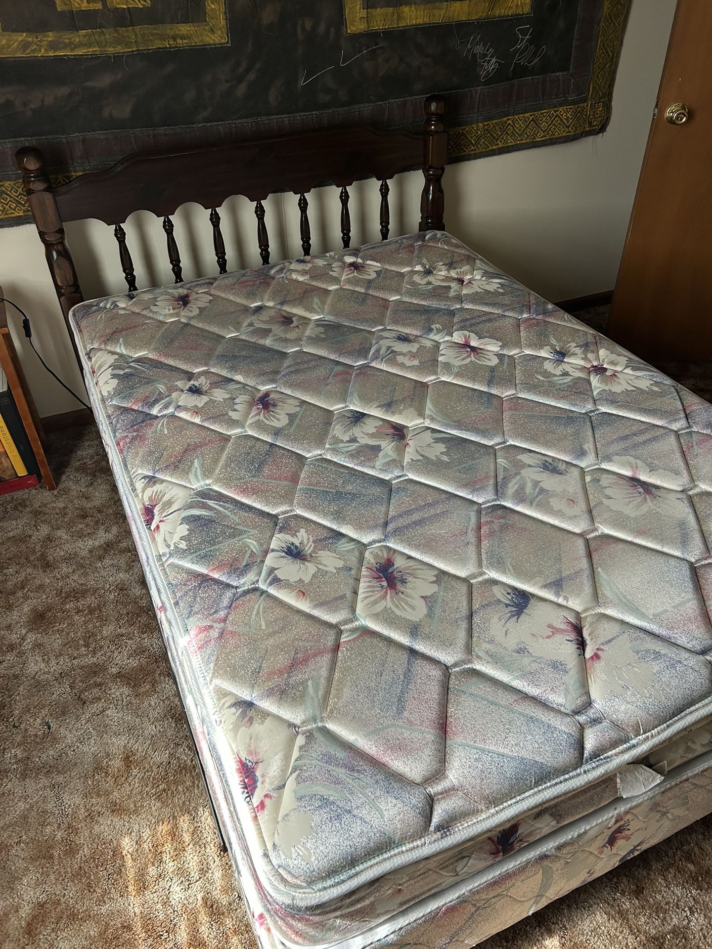 Full Size Mattress, Frame, Headboard