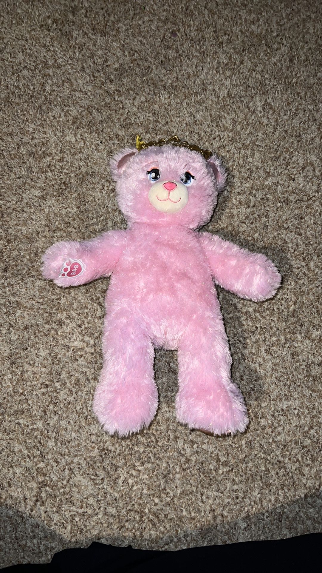Build A Bear Disney Princess Pink With Gold Tiara BAB Teddy Bear. Crown doesn’t light up & is ripped on 1 side - see pics.