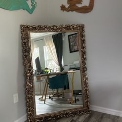 Gold Glam Antique Mirror - Stand Or Hang