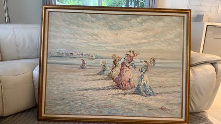 Espectacular óleo original sobre lienzo – 36” × 48” – Marco incluido