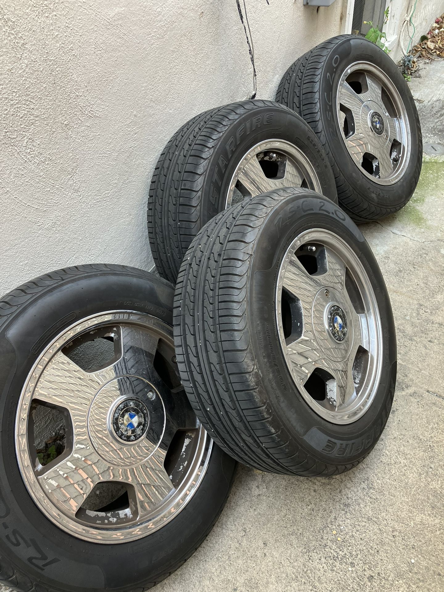 BMW 16” Chrome Vintage Wheels With Tires OEM E30