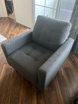 Apricot furnishings grey soft club chair