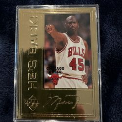 1996 Michael Jordan 22 Karat Gold He’s Back Collectible Card