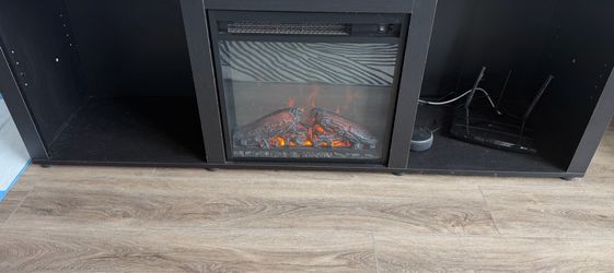Black Electric Fireplace TV Stand / Entertainment Center