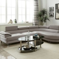 🔥 Modern Comfort – 2-Piece Adjustable Headrest Sectional Sofa Set 🔥