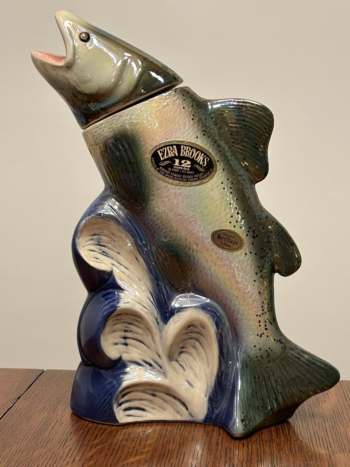 Ezra Brooks Salmon Decanter