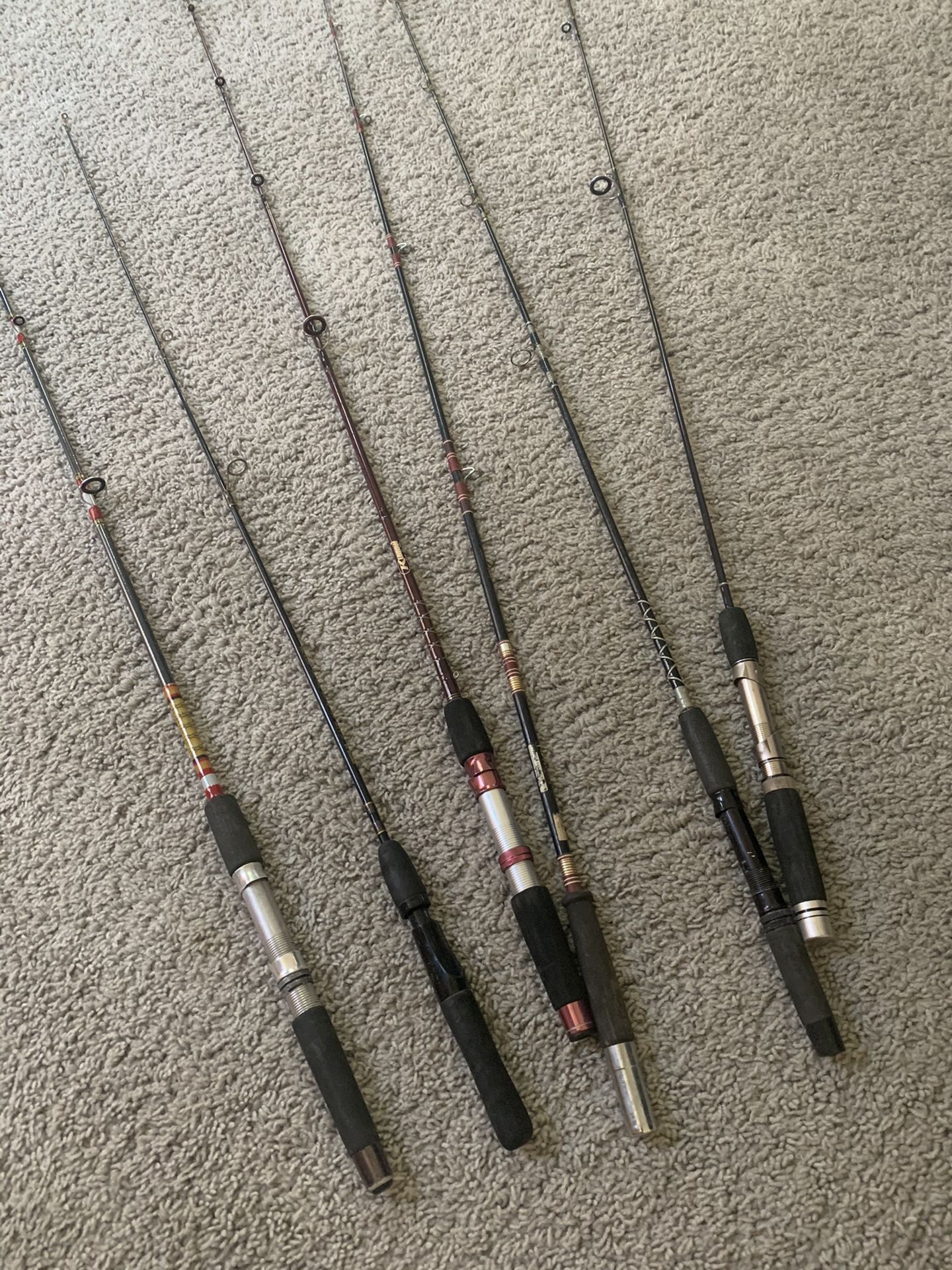 Lot of ultralight and light fishing rods