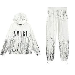 White & Black Sweatsuit Unisex 