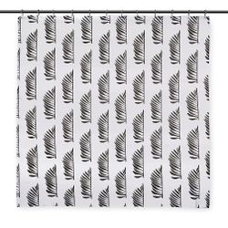 Shower Curtain Set with 12 Metal Shower Curtain Hooks for Bathroom Set, Boho Shower Curtain Style - Palm Leaf Pattern, (72 x 72 inches Standard Size) 