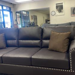New Espresso Leather Couch / Free Delivery 