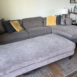 Grey 2 Piece Sectional sofa Pillows included