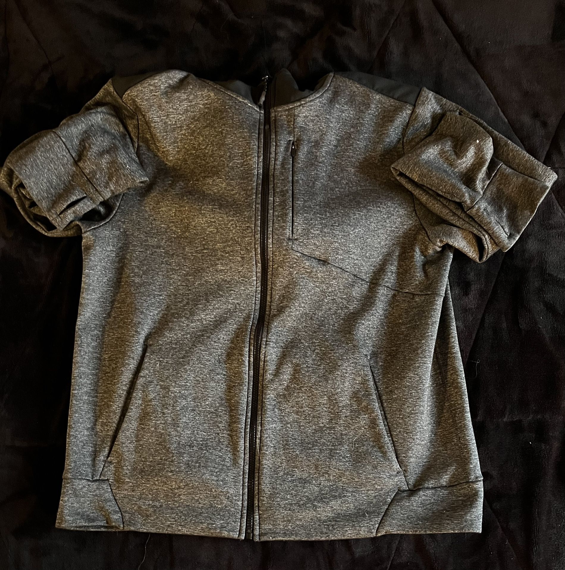 Long Sleeve Black/Gray Champion Zip Hoodie