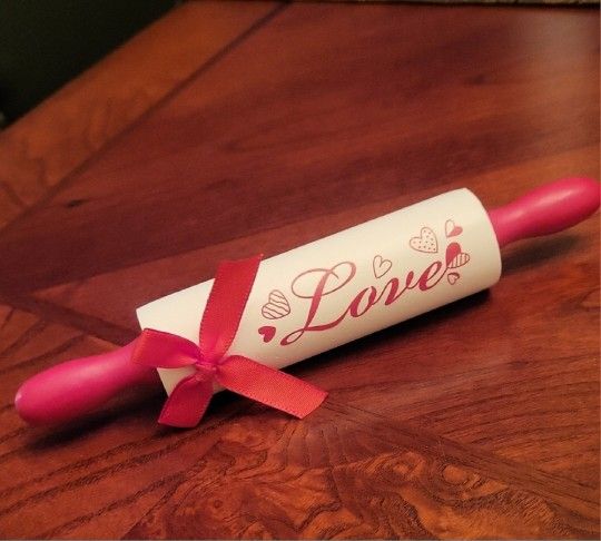 Red And White Love Rolling Pin