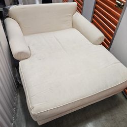 Contemporary White Chaise Lounge Couch 