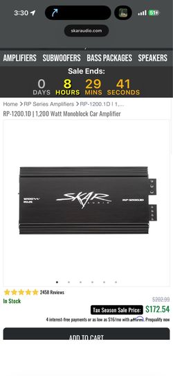 Skar RP 1200.1D Watt Monoblock Amp