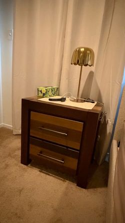 Two-Drawer Wood Nightstand