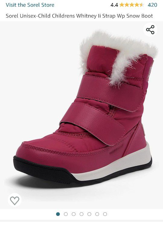 🔥 New Sorel Children's Whitney II Strap Winter ❄️ Snow Boots Cactus Pink ⛄ Size 10