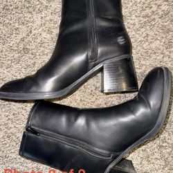 Women’s Black Heeled Ankle Boots – Size 8.5