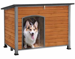 Air76-Lx Wooden Dog House Anti-chewing Kennels for Outdoor & Indoor, Browm, bigger