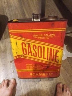 Gasoline antique tin can.