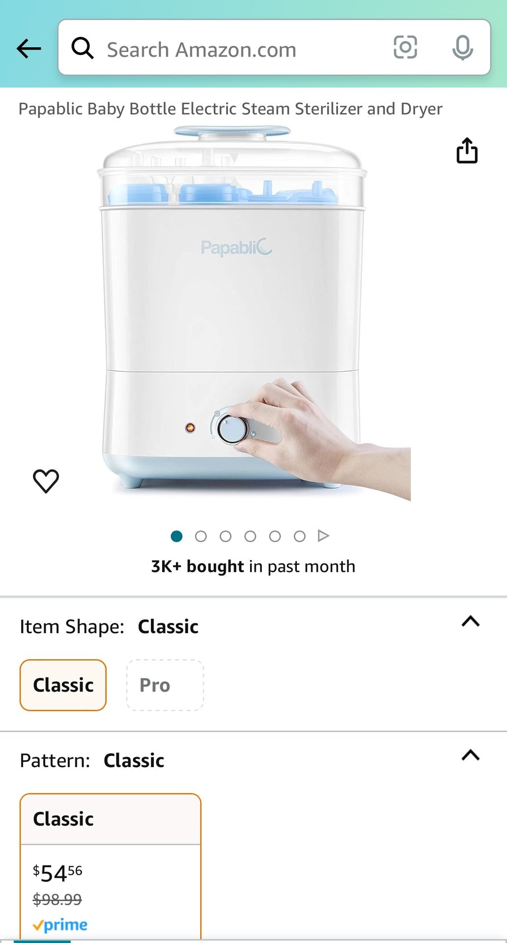 Papablic Baby Bottle Electric Steam Sterilizer and Dryer