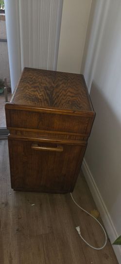 Real wood side table with 3 drawers